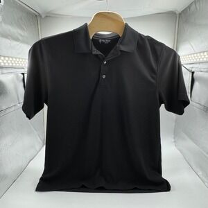 Pro Tour Men's Black Golf Polo Shirt Short Sleeve‎ Performance Activewear Top